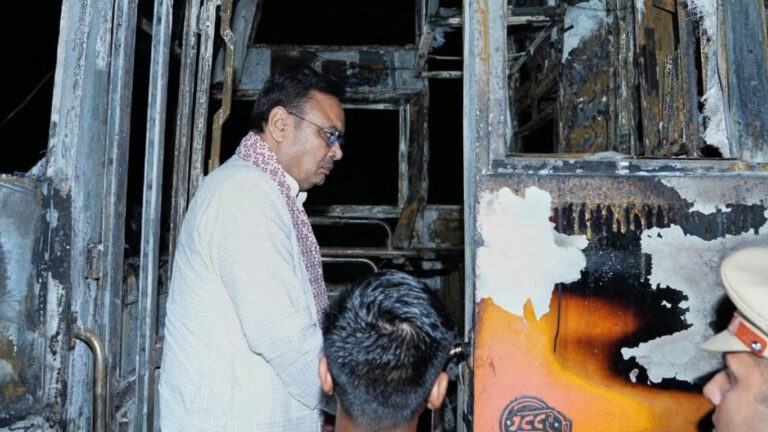 At least 20 killed in bus fire after suspected short circuit in Rajasthan