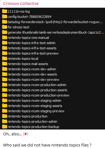 Crimson Collective hackers claim Nintendo breach leak files