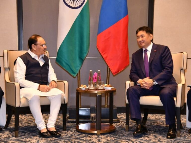 J P Nadda meets Mongolian president to boost health ties