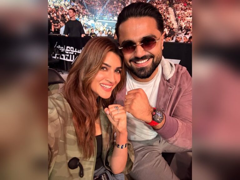 Kriti Sanon and Varun Dhawan attend UFC 321