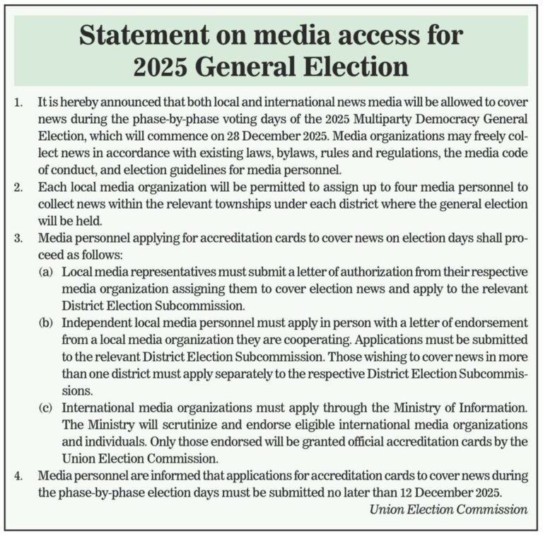 Myanmar opens polls to media watch