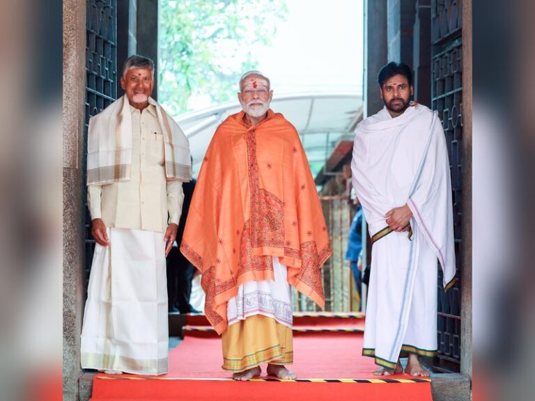 PM Modi prays for well-being of all Indians at Srisailam temple