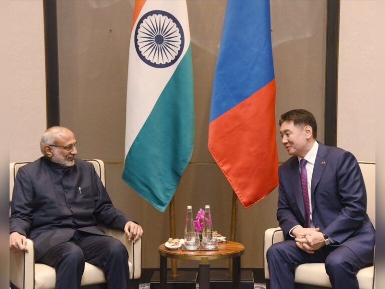 VP Radhakrishnan meets Mongolian President in Delhi