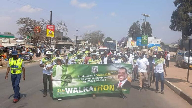 Zanu PF walkathon plants trees from Harare to Mutare for Peoples Conference