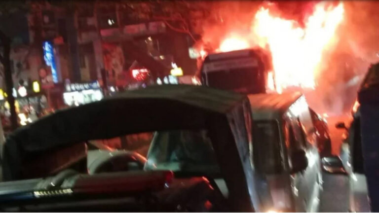 Multiple explosions and bus fires erupt in Dhaka amid lockdown protests