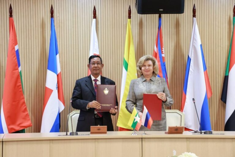 Myanmar rights chief cozies up to Russia